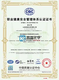 山東凱瑞化學(xué)職業(yè)健康安全管理體系認證證書(shū)